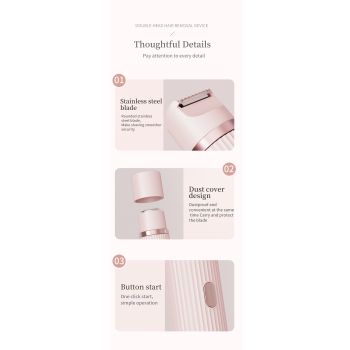 Pink Women’s Double-Headed Electric Shaver - Painless Hair Remover & Trimmer