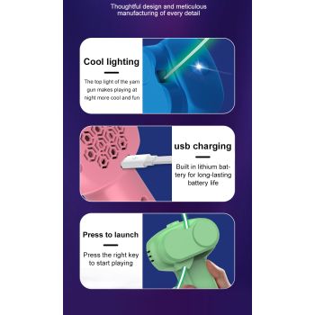 Blue 3-Meter Glow-in-the-Dark Rope Launcher Toy - Fun Stress Relief for All Ages