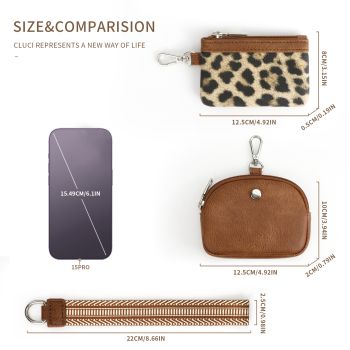 Cow brown Stylish Mini Wristlet Wallet - Nylon, Multi-Compartment Design