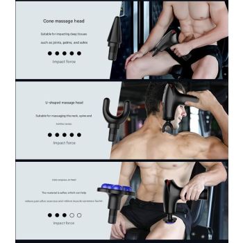 Gray Fitness Muscle Relief Gun - Mini, Cold Pack, LED Display