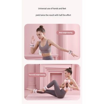 Pink Adjustable Weighted Leg & Wrist Sandbag Set – 1kg Each for Fitness, Running, and Dance Training