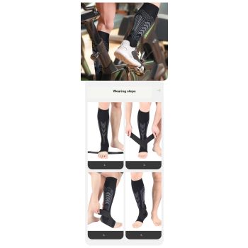 Size XL 1 Pair Black Compression Calf Sleeves for Sports - Adjustable Support for Running, Soccer, Hiking & More