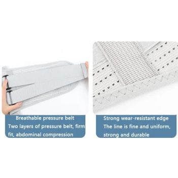 Size M Grey Breathable Waist Support Belt - Adjustable Back Brace for Men and Women, Ideal for Weightlifting, Squats & Back Pain Relief