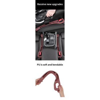 Red Car Seat Gap Filler - 2 Pieces Car Interior Storage Organizer for Front Seat Seam