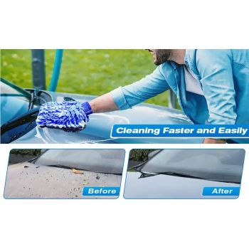 Blue 10-Piece Car Cleaning Kit – Complete Car Care Set with Towels, Brushes, Gloves, and Storage Bag