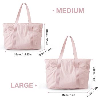 Beige Stylish and Practical Water-Resistant Tote Bag for Daily Use & Yoga - Spacious with Convenient Compartments