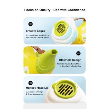 Yellow Interactive Animal Sound Whistle Horn for Kids – Lung Capacity Training and 30+ Sound Effects Toy