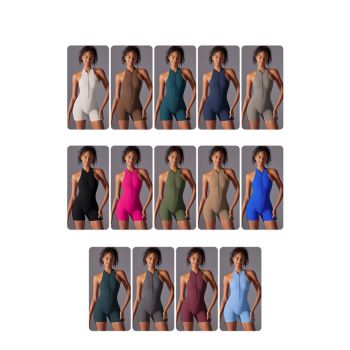 Size M Rose Red High-Impact Seamless Bodysuit - Nude Feel Yoga & Fitness Romper