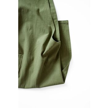 Khaki Cotton Linen H-Back Apron - Solid Color Kitchen Cooking Apron with Pocket