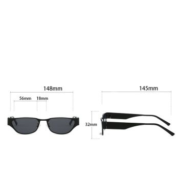 Silver Frame Black Gray Film Retro Cat Eye Sunglasses - Metal Frame, UV400 Protection