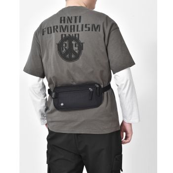 Dark Green Nylon Travel Waist Pack - Waterproof, RFID Blocking, Lightweight