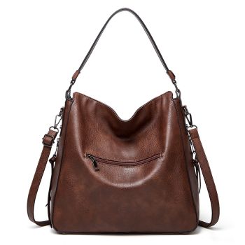 Black Spacious & Stylish  PU Leather Tote Bag -  Versatile Shoulder/Crossbody