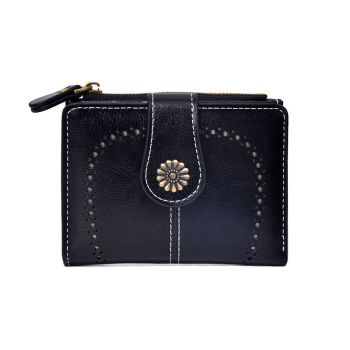 Pink Vintage PU Leather Women's Short Wallet - Elegant Zipper Coin Pocket Multi-Function Card Holder