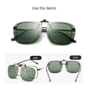 2 Pcs Pink Polarized Clip-On Sunglasses - Day & Night Use, Frameless Polygon Design for Fishing & Driving