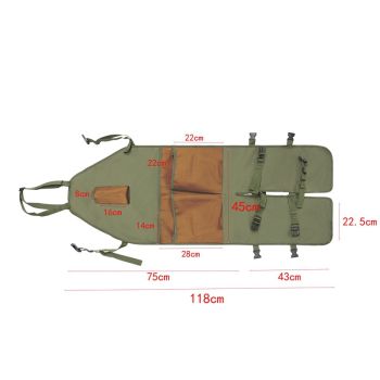 Green And Beige Gardening Leg Apron - Oxford Fabric, Multi-Pocket, Extended Design, 118x45cm, 450g