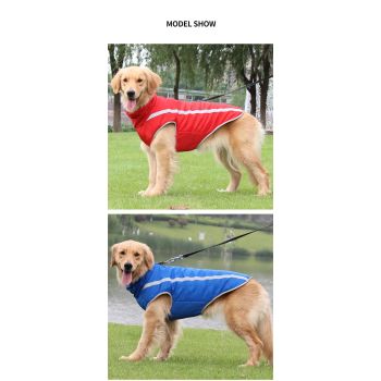 Size 6XL Pink Reflective Winter Dog Jacket - Warm & Waterproof Outdoor Coat for Large Breeds