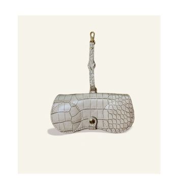 Pink Stylish PU Leather Eyeglass Case - Portable Sunglasses Storage Pouch with Strap for Men and Women