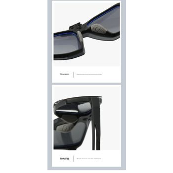 Black Flip-Up Polarized Sports Sunglasses - Versatile Outdoor Cycling and Windproof Eyewear