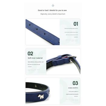 2 PCS Green Soft Leather Dog Collar - Adjustable & Durable for Medium/Large Dogs M-(58*2.5cm)