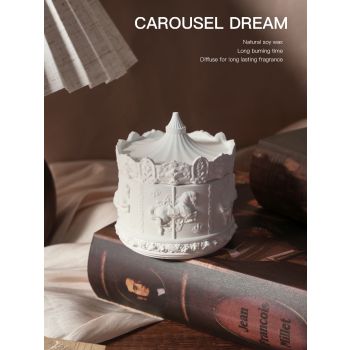 (English Pear Freesia)Rotating Carousel Soy Candle - Unique Home Decor & Gift
