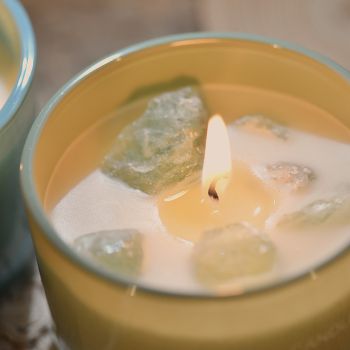 3 PCS (Blue bell)Macaron Crystal Stone Scented Candle - Aromatherapy Gift