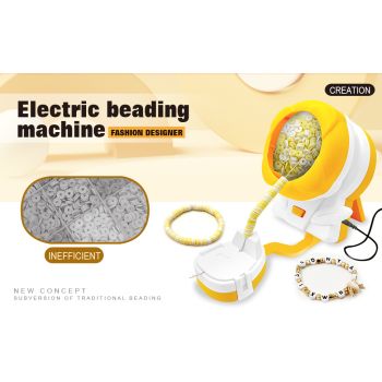 Yellow Automatic Bead Loader - Electric DIY Jewelry Making Kit with Accessories