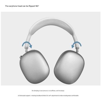 Red Bluetooth Over-Ear Headphones - Mesh Headband, Wireless, Rotatable Earcups