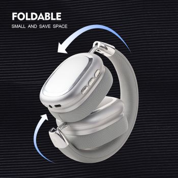 Blue Comfortable Bluetooth Over-Ear Headphones - Soft Earmuffs, Foldable Design, Stereo Sound