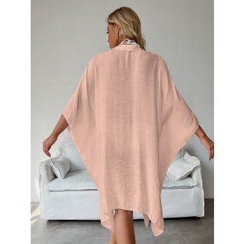 Light Pink Summer Beach Cover-Up- Bamboo Cotton Sun Protection Cardigan