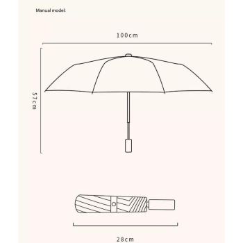 Black Cat With Flowers Outside Cute Cartoon Umbrella - Sun/Rain Umbrella