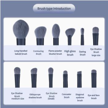 Brown Professional 12 Piece Makeup Brush Kit - Soft Synthetic Brushes for Face & Eyes