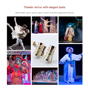 Red Elegant Theatre Binoculars - Portable & Stylish Handheld Opera Glasses (Focal length: 300mm)