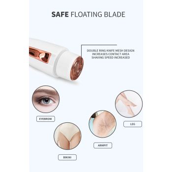 Rose Gold Electric Shaver for Women - Painless Hair Remover with USB Charging
