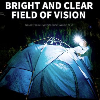 Beige Rechargeable LED Headlight -  Cap Light, Long Lasting Camping Light