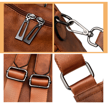 Purple Fashionable Women's Backpack Set - With Coin Purse and Tassels