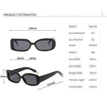 Green frame yellow film 2-pcs Retro Rectangular Sunglasses for Women & Men