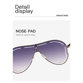 2-PCS Gold frame double green Oversized Aviator Sunglasses - Unique Cutout Design