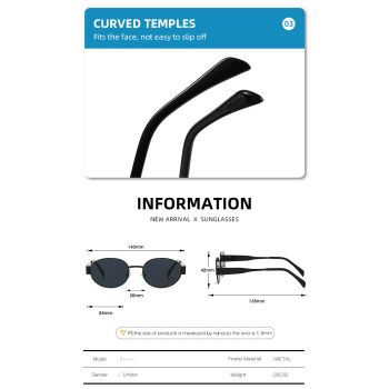 Gold + Tea 2-PCS Retro Oval Sunglasses with UV Protection for Men & Women