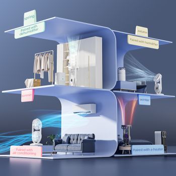 White Dual Head USB Rechargeable Desk Fan - Portable Double Air Circulator