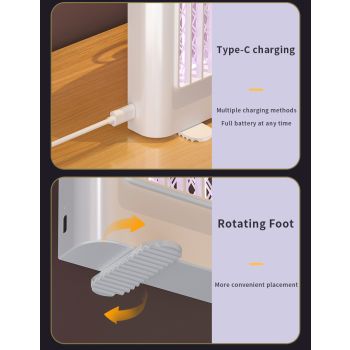 White (Chargeing version) USB Mosquito Killer Lamp - Electric Bug Zapper, Wall-Mounted/Standing, Silent