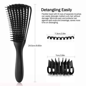 3 - pcs Green Detangling Brush - Octopus Design for Effortless Hair Care