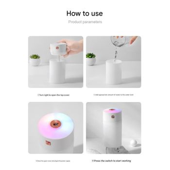 White 300ml USB Air Humidifier - Quiet Mini Humidifier for Bedroom, Office, Car