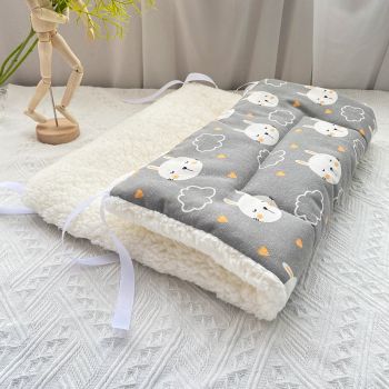 Cat Cage Platform Mat - Rabbit pattern on Gray background (40x60cm)