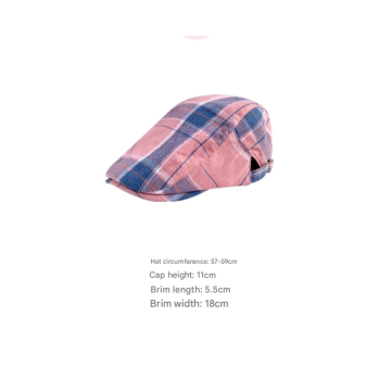 2-PCS Green Lightweight Checkered Flat Cap - Adjustable Retro Driver Hat for Men & Women