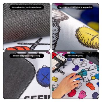 Extended Gaming Mousepad (80x30x0.4cm) - Big Beard Uncle Design, Stitched Edges - Style 3