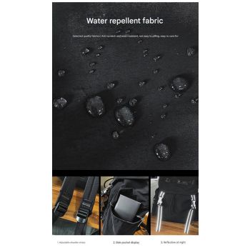 Black Lightweight Nylon Backpack - Water Resistant Travel Daypack for Women & Men