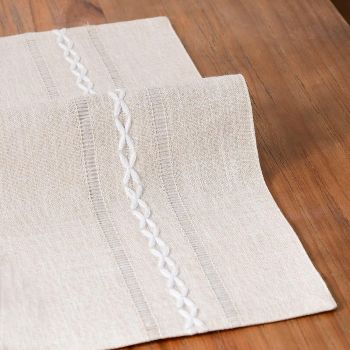 4 Pcs White Woven Placemats - Heat Resistant Kitchen Table Mats, Coffee Tea Cup Coasters, Linen Blend Dining Decor