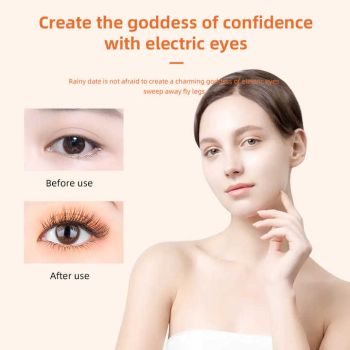 White Heated Eyelash Curler - 3 Temperature Settings, Long-Lasting Curl, Mini Electric Lash Curler