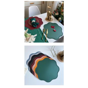 Coffee Nordic Style Faux Leather Placemats Set of 4 - Heat-Resistant Waterproof Table Mats 38x38cm(cutlery not included)