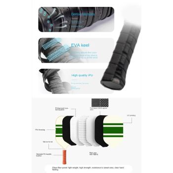 Style 3 White And Green T700 Carbon Fiber & Fiberglass Pickleball Paddle - Lightweight 220g with Anti-Slip TPU Grip for Training & Competition